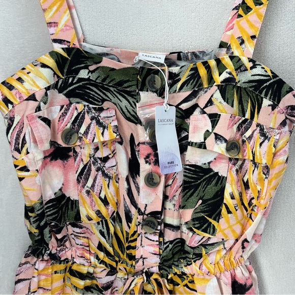NWT Lascana Tropical Colorful Buttoned Romper Women Sz 4 Beach Chic - Picture 4 of 10